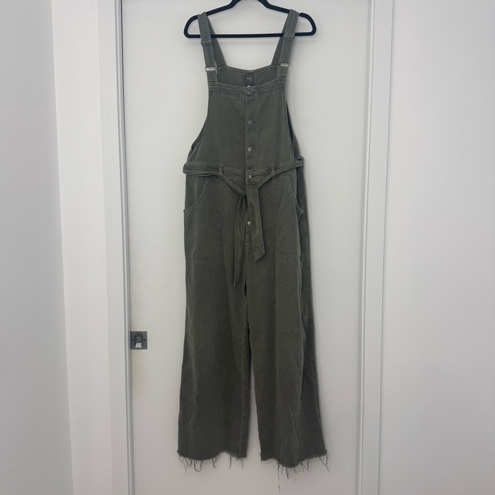 Aerie Skater Pant Overalls in Olive Fun Sz XL Comfy Baggy Boho Farmcore Cowboy - Picture 3 of 15